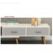 Table tv scandinave haut étirable blanc