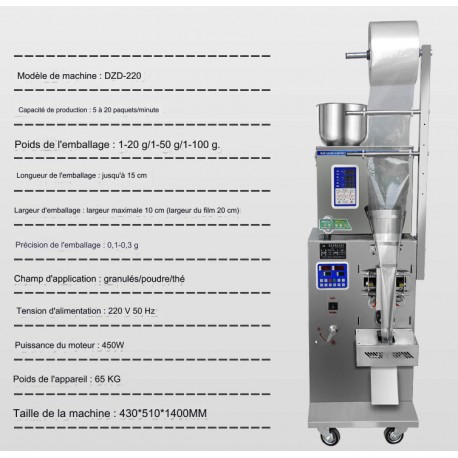 DZD-220 machine automatique d'emballage quantitative de poudre