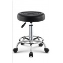 M05.24 Tabouret a roulette rond capitonne noir