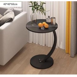 tablette rond noir piétement courbe moderne noir 40 CM