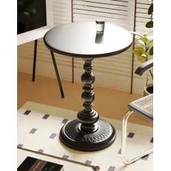 Table d' appointe  rond  style vintage   blanc