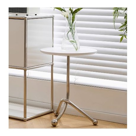 Table d'appoints  ronds  pieds  arc en  boule  marron   40 CM