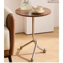 Table d'appoints  ronds  pieds  arc en  boule  marron   40 CM