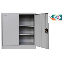 OP  MINI Armoire de bureau métallique 2 P 90 cm  GRIS