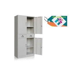 OP ARMOIRE METALLIQUES  4 PORTES + 2 TIROIRS GRIS