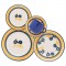 SET SERVICE DE TABLE 20 PC  CLASSIQUE JAUNE  ET BLEU    DONNA   GIARDIN0