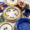 SET SERVICE DE TABLE 20 PC  CLASSIQUE JAUNE  ET BLEU    DONNA   GIARDIN0