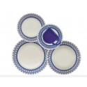 SET SERVICE  DE TABLE  20 PCS  ABSTRAIT   BLEU  DONNA GRECIA