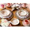 SET SERVICE  DE TABLE  20 PCS   A POIS PECHE  DONNA HOLAMBRA