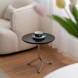 Table d'appoints  ronds  pieds  arc en  boule    noir  40 CM