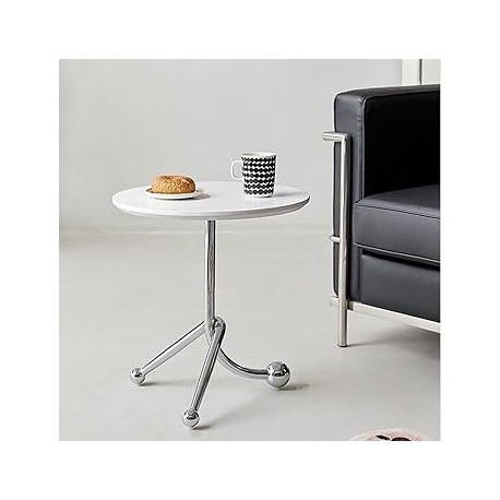 Table d'appoints  ronds  pieds  arc en  boule  marron   40 CM