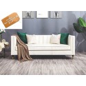 B2B sofa de luxe cuir blanc 3 pers